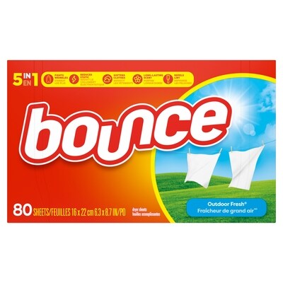 Bounce Feuilles pour sécheuse, Outdoor Fresh, 80 unités 80 ea, 0,09 $/1ch