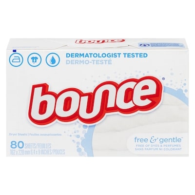 Bounce Free & Gentle Fabric Softener Dryer Sheets, 80 Sheets 1 ea, $0.06/1ea