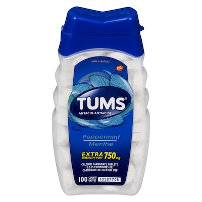 Tums Extra Strength With Calcium, Peppermint 100 ea, $0.07/1ea