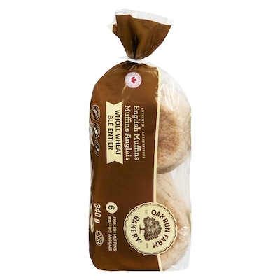 Oakrun English Muffins, Whole Wheat 340 g, $0.82/100g