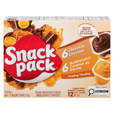 Hunt's Snackpack, Chocolate & Butterscotch 12x99.0 g, $0.42/100g