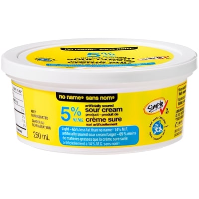 Sans Nom Crème sure légère 250 ml, 1,20 $/100ml