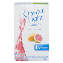 Crystal Light Singles, Pink Lemonade 45 g, $10.64/100g