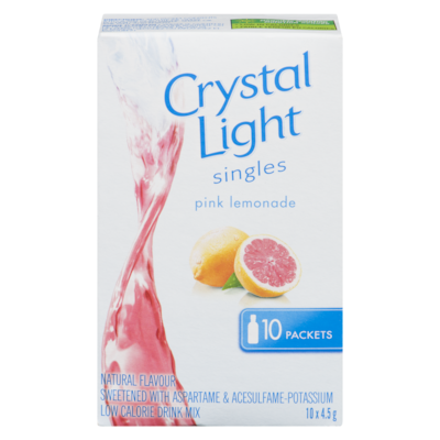 Crystal Light Singles, Pink Lemonade 45 g, $10.64/100g