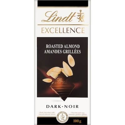 Lindt Chocolat noir EXCELLENCE Amandes grillées – Barre 100 g, 4,99 $/100g