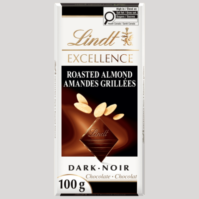 Lindt EXCELLENCE Barre de chocolat noir aux amandes grillées 100 g, 5,99 $/100g