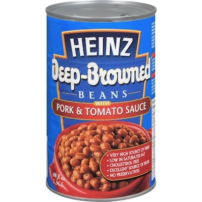 Heinz Beans, Pork & Tomato Sauce 1.36 l, $0.28/100ml