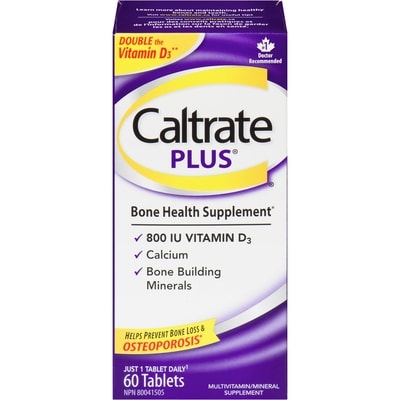 Caltrate Vitamins, Plus, Calcium Carbonate with Vitamin D 60 ea, $0.28/1ea