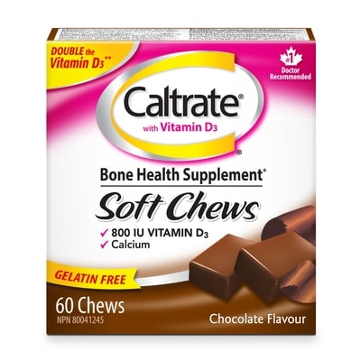 Caltrate With Vitamin D Soft Chews Calcium Supplement For Bone Health, 60 Count 60 ea, $0.23/1ea