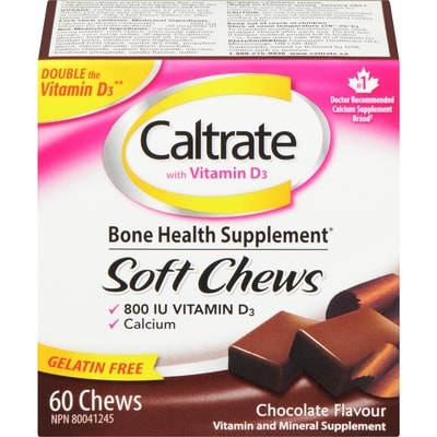 Caltrate Soft Chews, Chocolate 60 ea, $0.28/1ea
