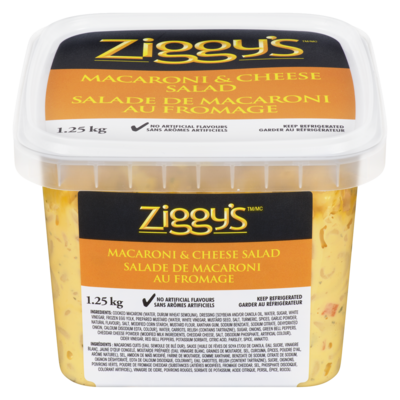 Ziggy’s Salade de macaroni et fromage 1.25 kg, 0,48 $/100g