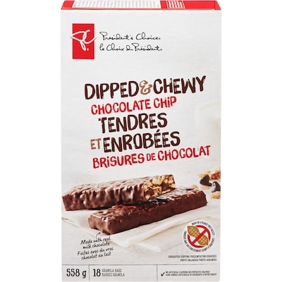 President's Choice Dipped and Chewy Chocolate Chip Granola Bars 558 g, $1.97/100g
