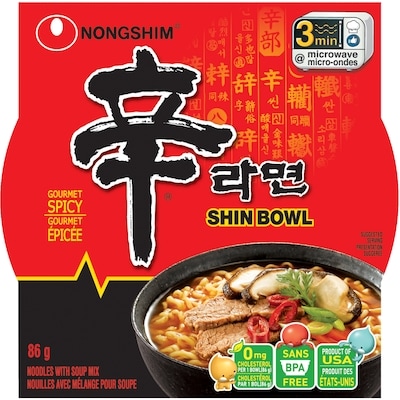 Nong Shim Shin Bowl Gourmet Épicée Nouilles avec Mélange pour Soupe 86 g, 1,74 $/100g
