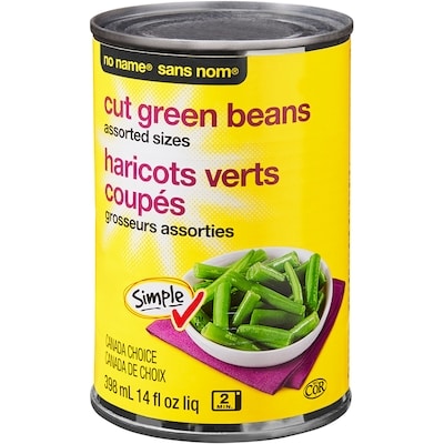 No Name Assorted Sizes Cut Green Beans 398 ml, $0.38/100ml