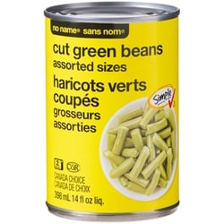 No Name Assorted Sizes Cut Green Beans 398 ml, $0.45/100ml