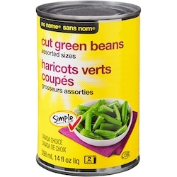 Sans Nom Haricots verts coupés de grosseurs assorties 398 ml, 0,31 $/100ml
