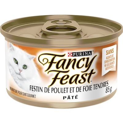 Purina Fancy Feast Pâté Festin de Foie et de Poulet Tendres, Nourriture Humide pour Chats 85 g 85 g, 1,18 $/100g