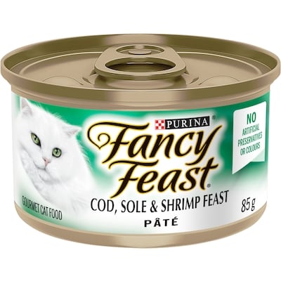 Purina Fancy Feast Pate Cod, Sole & Shrimp Feast, Wet Cat Food 85 g, $1.06/100g