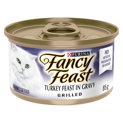 Purina Fancy Feast Grilled Turkey Feast in Gravy, Wet Cat Food 85 g, $1.52/100g