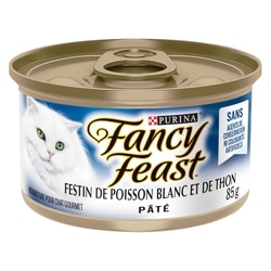 Purina Fancy Feast pâté nourriture humide pour chats festin de poisson blanc et de thon 85 g, 1,06 $/100g