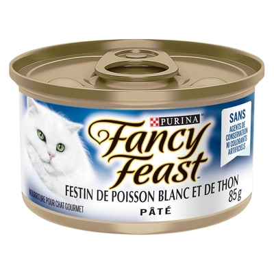Purina Fancy Feast pâté nourriture humide pour chats festin de poisson blanc et de thon 85 g, 1,06 $/100g
