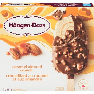 Haagen Dazs Caramel Almond Crunch Ice Cream Bars 3x88.0 ml, $2.65/100ml