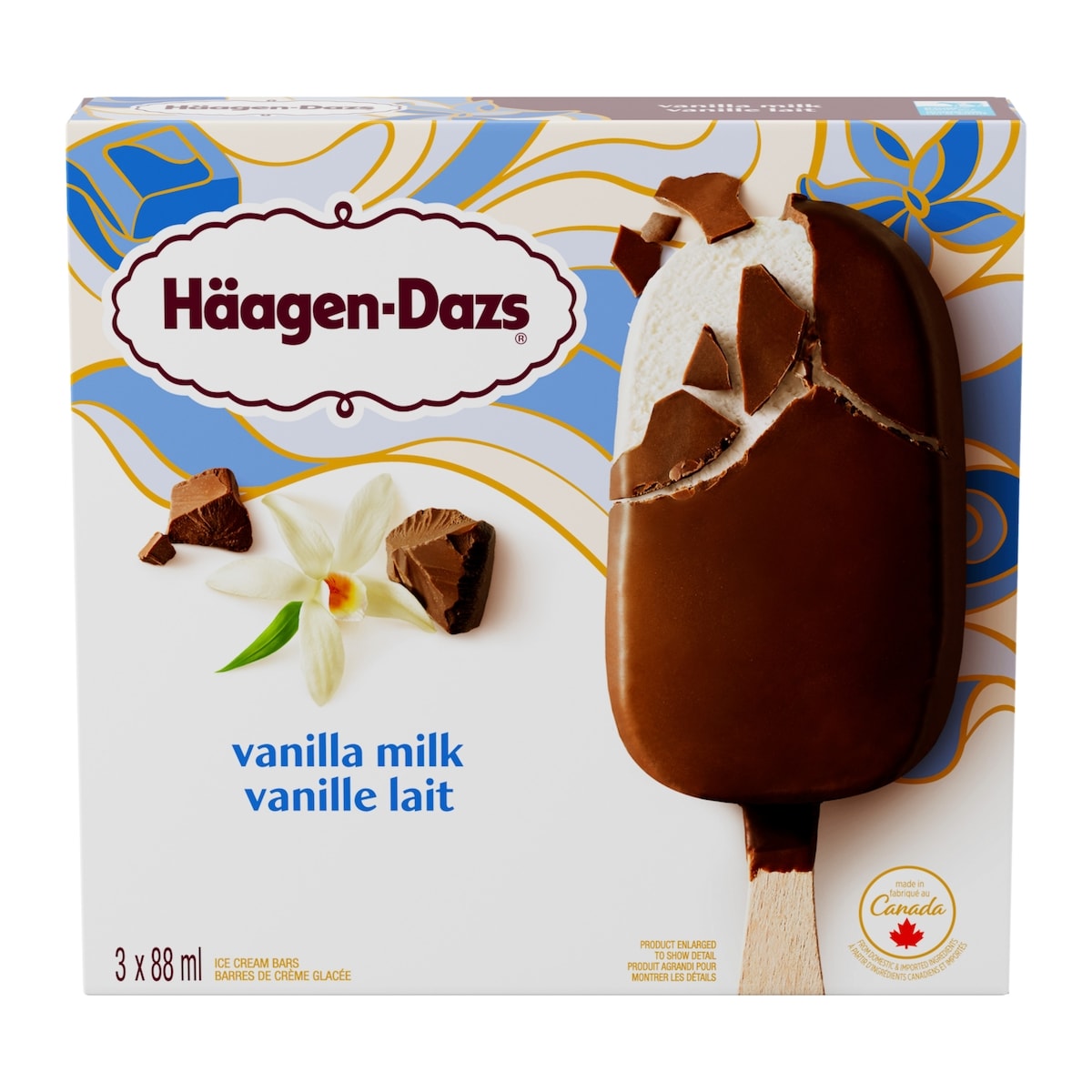 Haagen Dazs Vanilla Milk Ice Cream Bars 3x88.0 ml, $2.65/100ml
