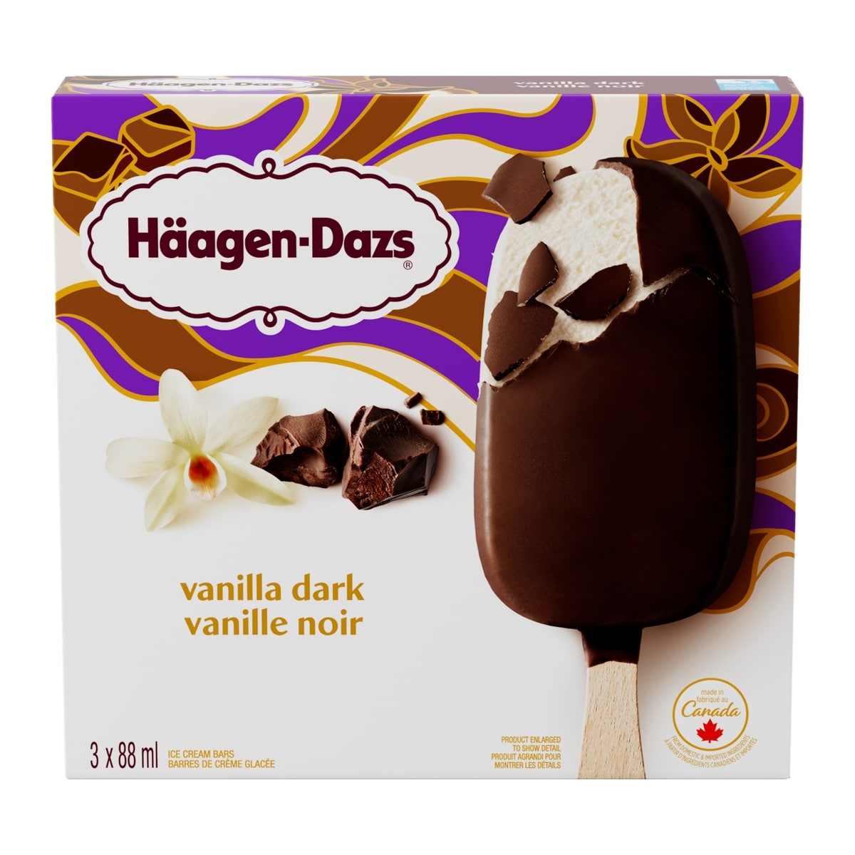 Haagen Dazs Vanilla Dark Ice Cream Bars 3x88.0 ml, $2.65/100ml