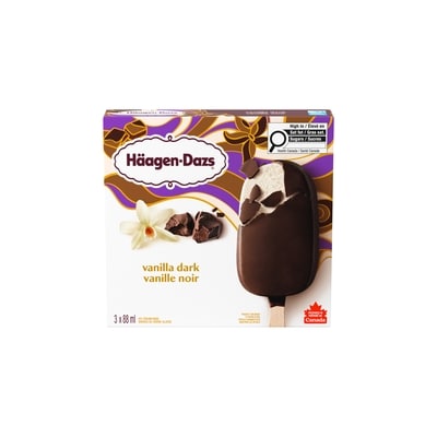 Haagen Dazs Vanilla Dark Ice Cream Bars 3x88.0 ml, $2.08/100ml