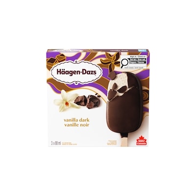 Häagen-Dazs Vanille Noir Barres De Crème Glacée 3x88.0 ml, 2,27 $/100ml