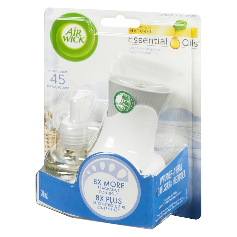 Plug-in Air Freshener, Scented Oil Kit, Crisp Linen, 1 Plug-in + 1 Refill