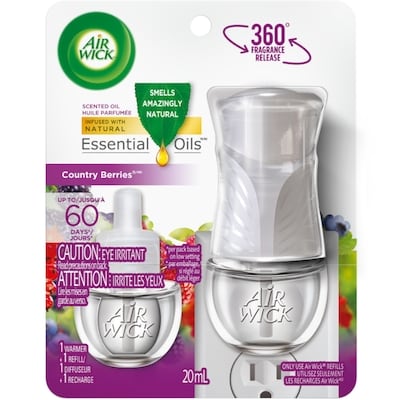 Air Wick Assainisseur d'air à brancher Freshmatic, Recharges d'huile parfumée, Baies des champs, 1+1 1 ea, 5,00 $/1ch
