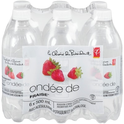 le Choix du Président Boisson à base d'eau naturellement aromatisée aux fruits, ondée de fraise 6x500.0 ml, 0,18 $/100ml