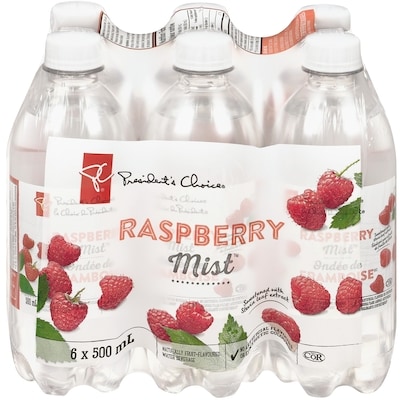 President's Choice Raspberry Mist Naturally Fruit-Flavoured Water Beverage 6x500.0 ml, $0.12/100ml