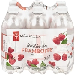 le Choix du Président Boisson à base d'eau naturellement aromatisée aux fruits, ondée de framboise 6x500.0 ml, 0,18 $/100ml