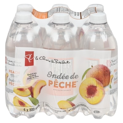le Choix du Président Boisson à base d'eau naturellement aromatisée aux fruits, ondée de pêche 6x500.0 ml, 0,18 $/100ml