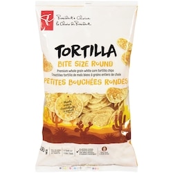 le Choix du Président Croustilles tortilla petites bouchées rondes 350 g, 0,71 $/100g