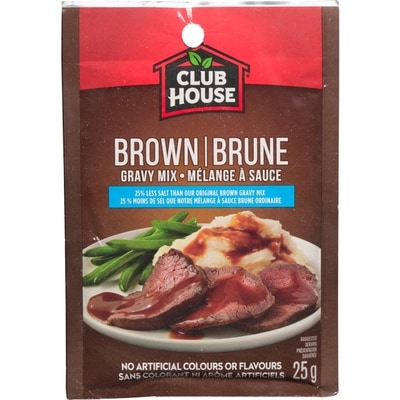 Club House Brown, 25% Less Salt Gravy Mix 25 g, $4.00/100g