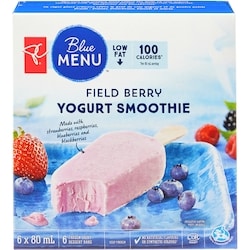 PC Menu Bleu Barres glacées au smoothie au yogourt aux fruits des champs 6x80.0 ml, 1,66 $/100ml