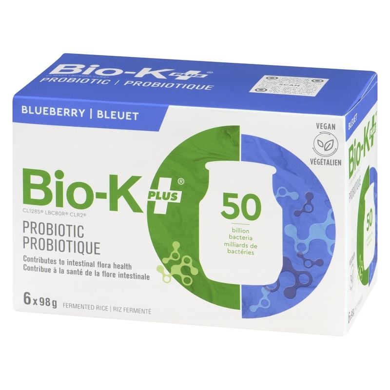 Bio-K+ Organic Rice, Blueberry 6-Pack