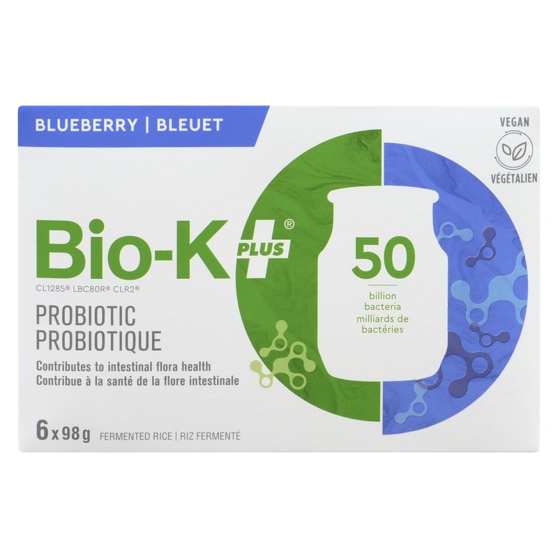 Bio-K+ Organic Rice, Blueberry 6-Pack
