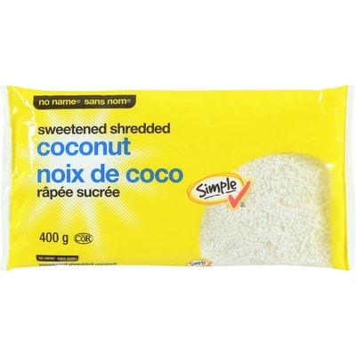 Sans Nom Noix de coco râpée sucrée 400 g, 1,50 $/100g