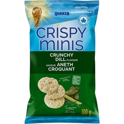 Quaker Crispy Minis Crunchy Dill Flavour Brown Rice Cakes 100 g, $2.75/100g