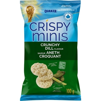 Quaker Galettes de Riz Brun Crispy Minis Saveur Aneth Croquant 100 g, 3,00 $/100g