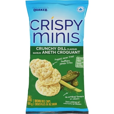 Quaker Crispy Minis Croustilles de riz brun Saveur Aneth croquant 100 g, 3,50 $/100g