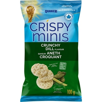 Quaker Crispy Minis Croustilles de riz brun Saveur Aneth croquant 100 g, 4,29 $/100g