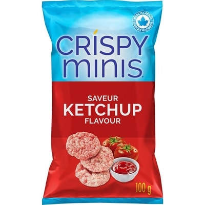 Quaker Crispy Minis Ketchup Flavour Brown Rice Cakes 100 g, $4.49/100g