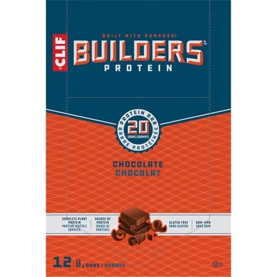 Clif BUILDERS barres protéinées, saveur de chocolat, 20 g de protéines (emballage de 12) 12x68.0 g, 4,17 $/100g