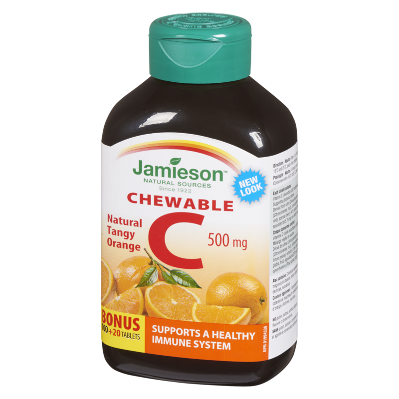 Chewable Vitamin C 500 mg Natural Tangy Orange Flavour