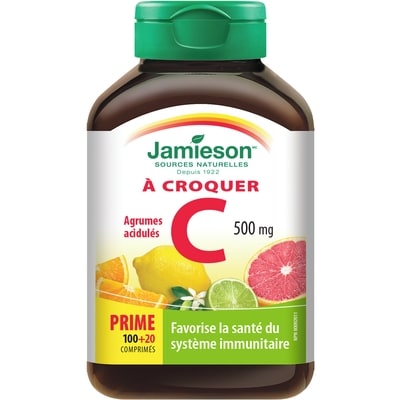 Jamieson Vitamine C 500 mg à croquer - Agrumes 120 ea, 0,04 $/1ch